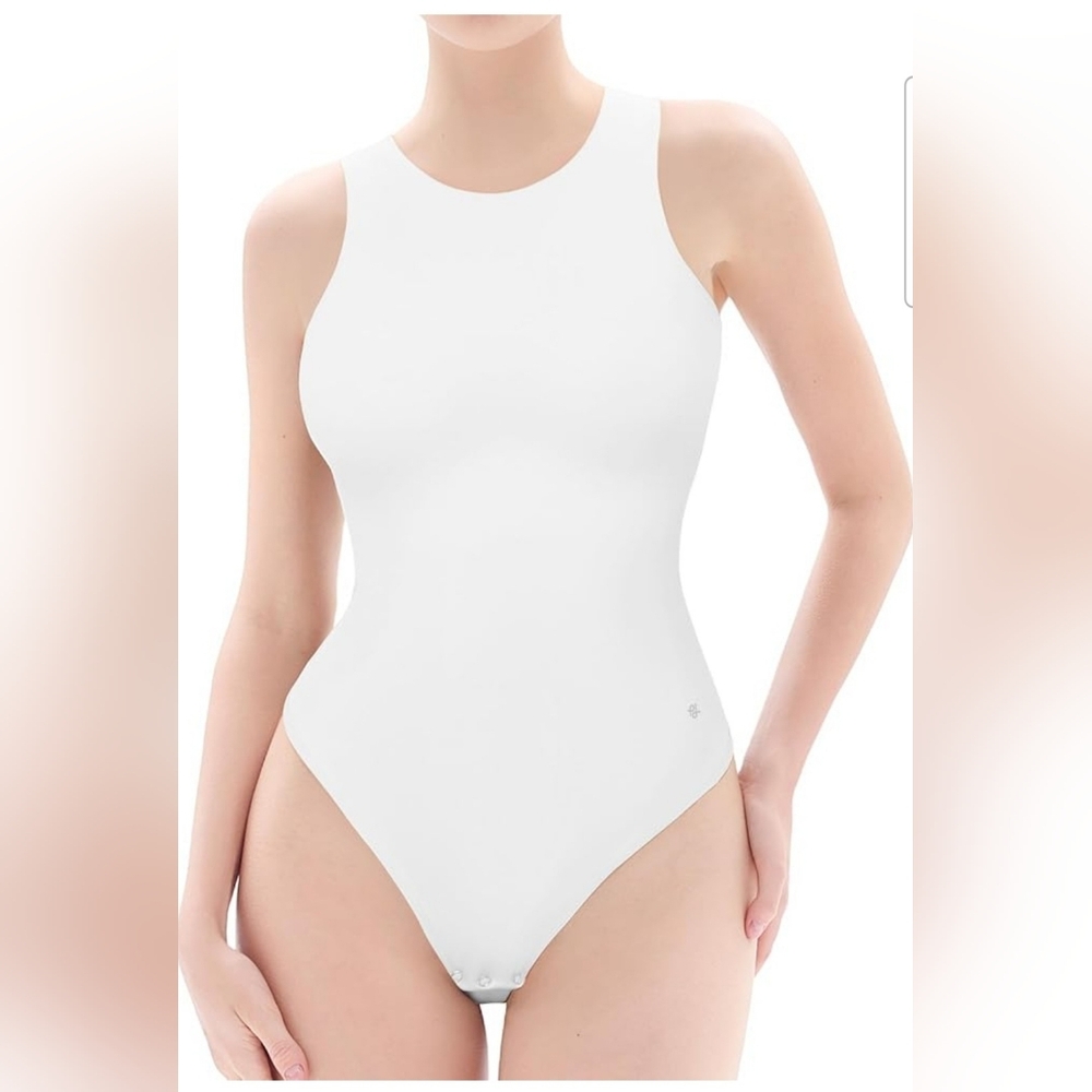 Women’s White Sleeveless Bodysuit